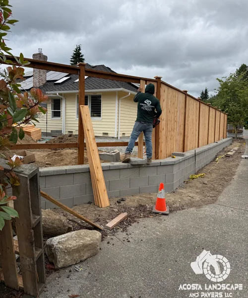 Contemporary Patio, Retaining Wall & Sod Renovation in Snohomish 